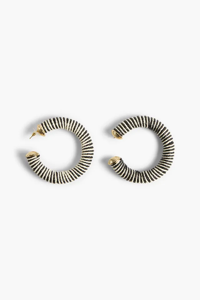Liviana Conti Bijoux Bette boucles d'oreilles beurre-noir raphia