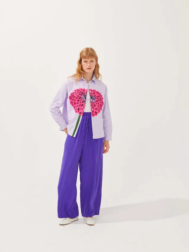 Mii Les iconiques Chemise Alma chemisier Dahlia parme coton