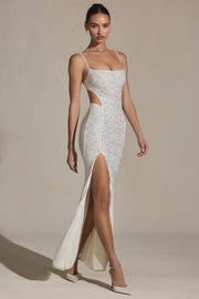 Oh Polly Embellished Lucienne robe maxi blanche strass