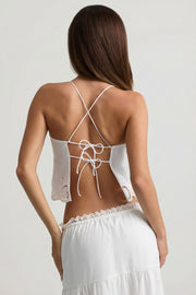 Oh Polly Vasilia camisole coton blanc dos nu broderie
