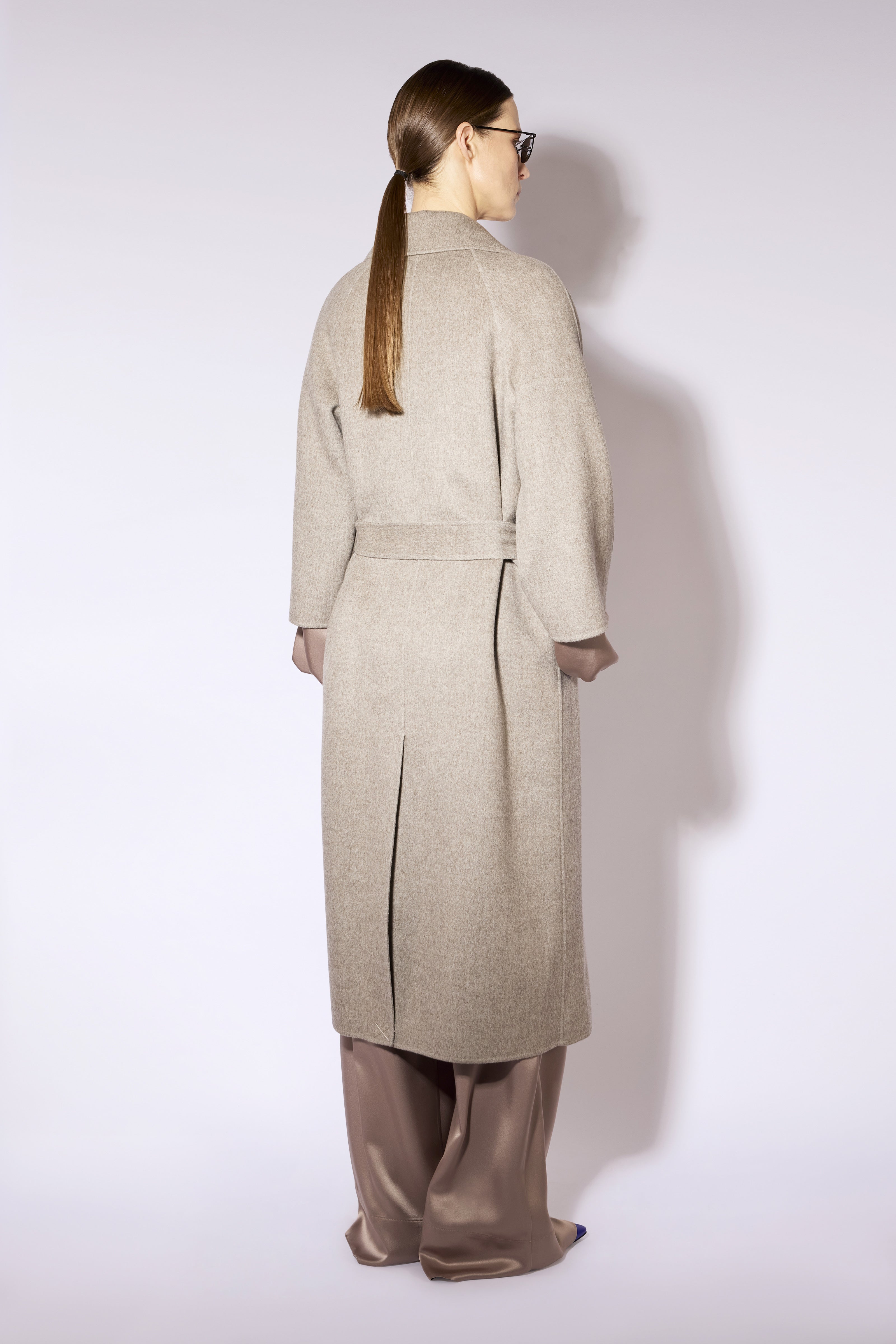 Liviana Conti Wayne manteau laine-yak marron ceinturé