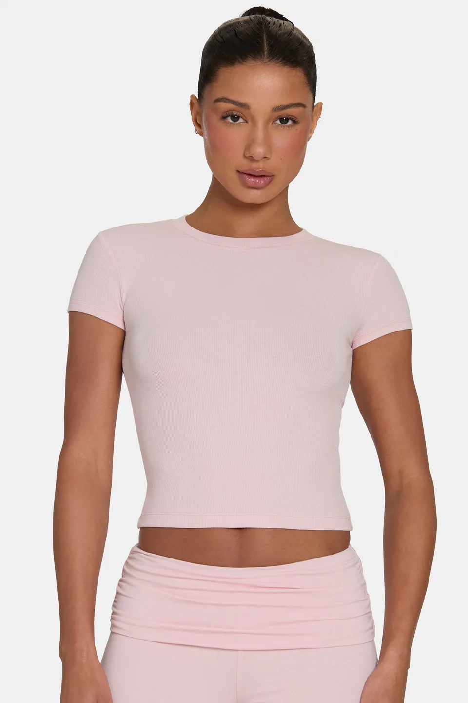 Oh Polly ButterCloud T-shirt rose poudré stretch