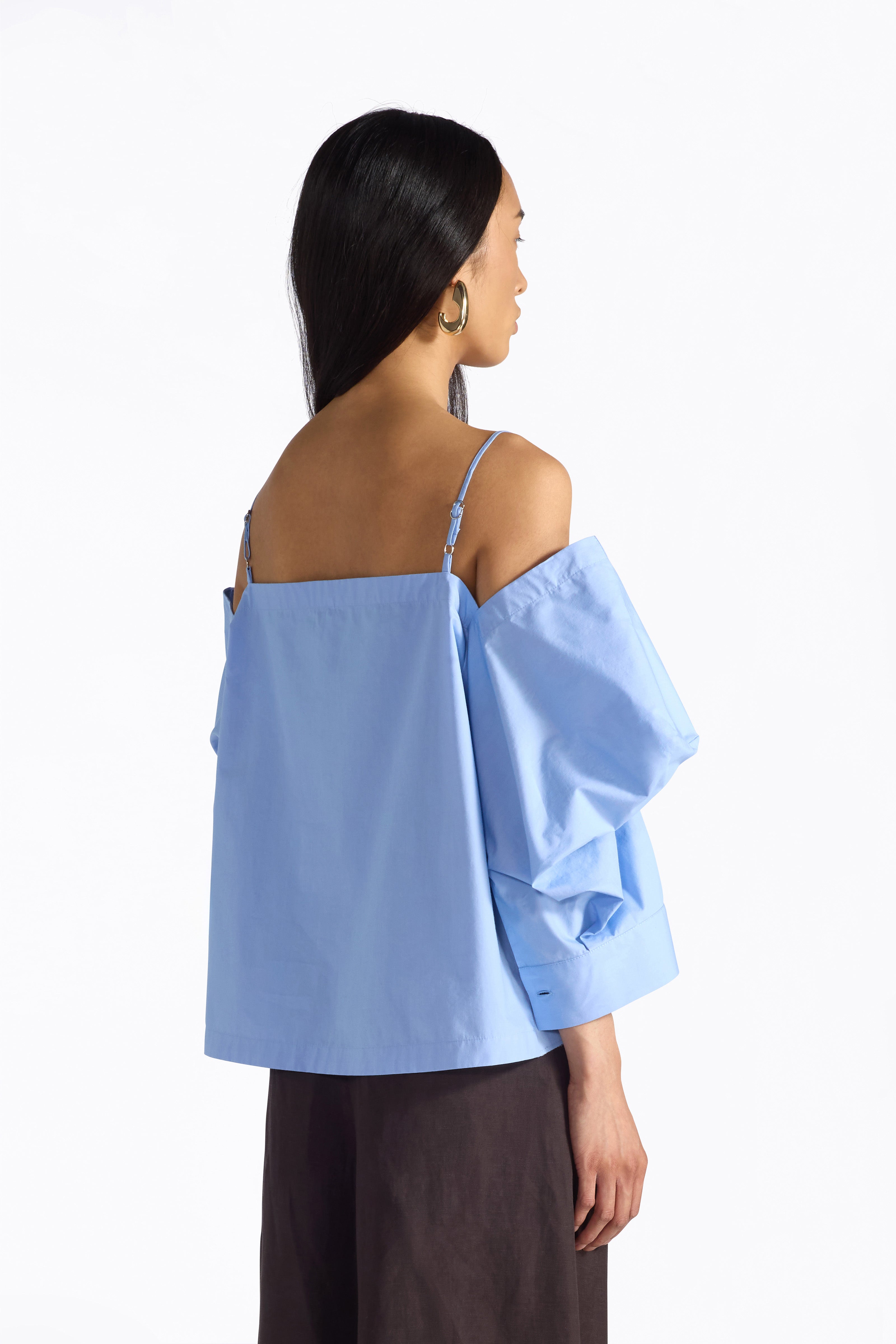 Liviana Conti Aira blouse fiordaliso popeline
