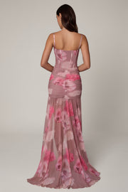 Oh Polly Dresses Haruna 13250 robe corset floral flouté maxi