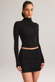 Oh Polly Cali 8640 mini jupe noire froncée modal