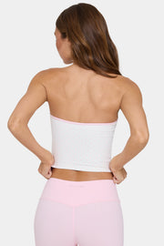 Oh Polly Bo+Tee top bandeau cotton candy rose stretch