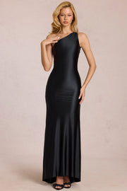 Oh Polly Adelina robe longue satin noir dos nu