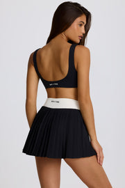 Oh Polly Bo+Tee jupette mini noire plissée sport