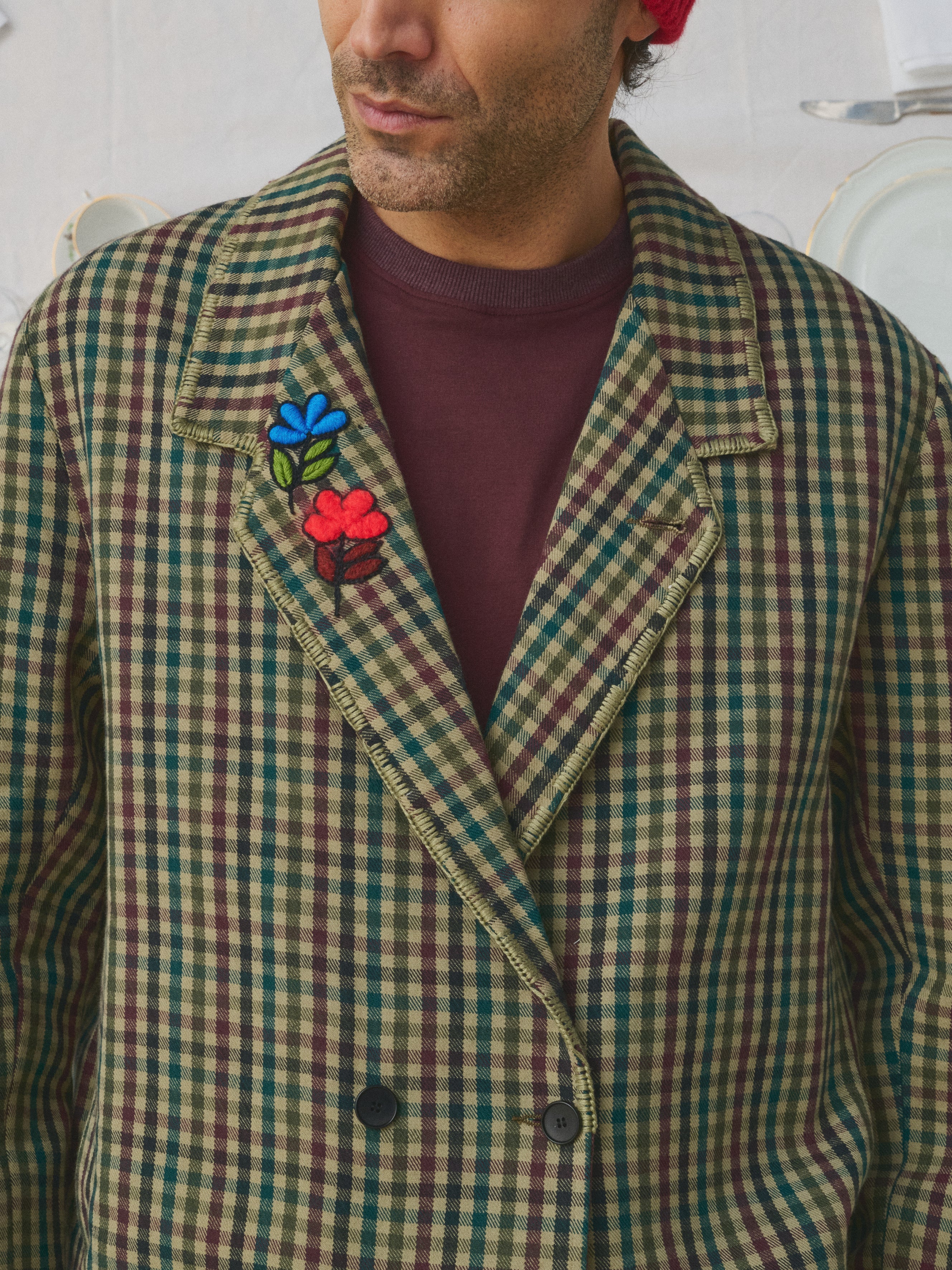 Mii à table Veste Anu veste homme La Vaisselle à carreaux