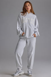 Oh Polly Jogging Gris Chiné Coton Taille Haute 100% Coton
