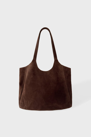 Oh Polly Bo+Tee Sac Cabas Suède Marron Espresso Cuir