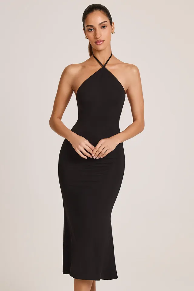 Oh Polly Karissa Robe midaxi 14902 noire modal