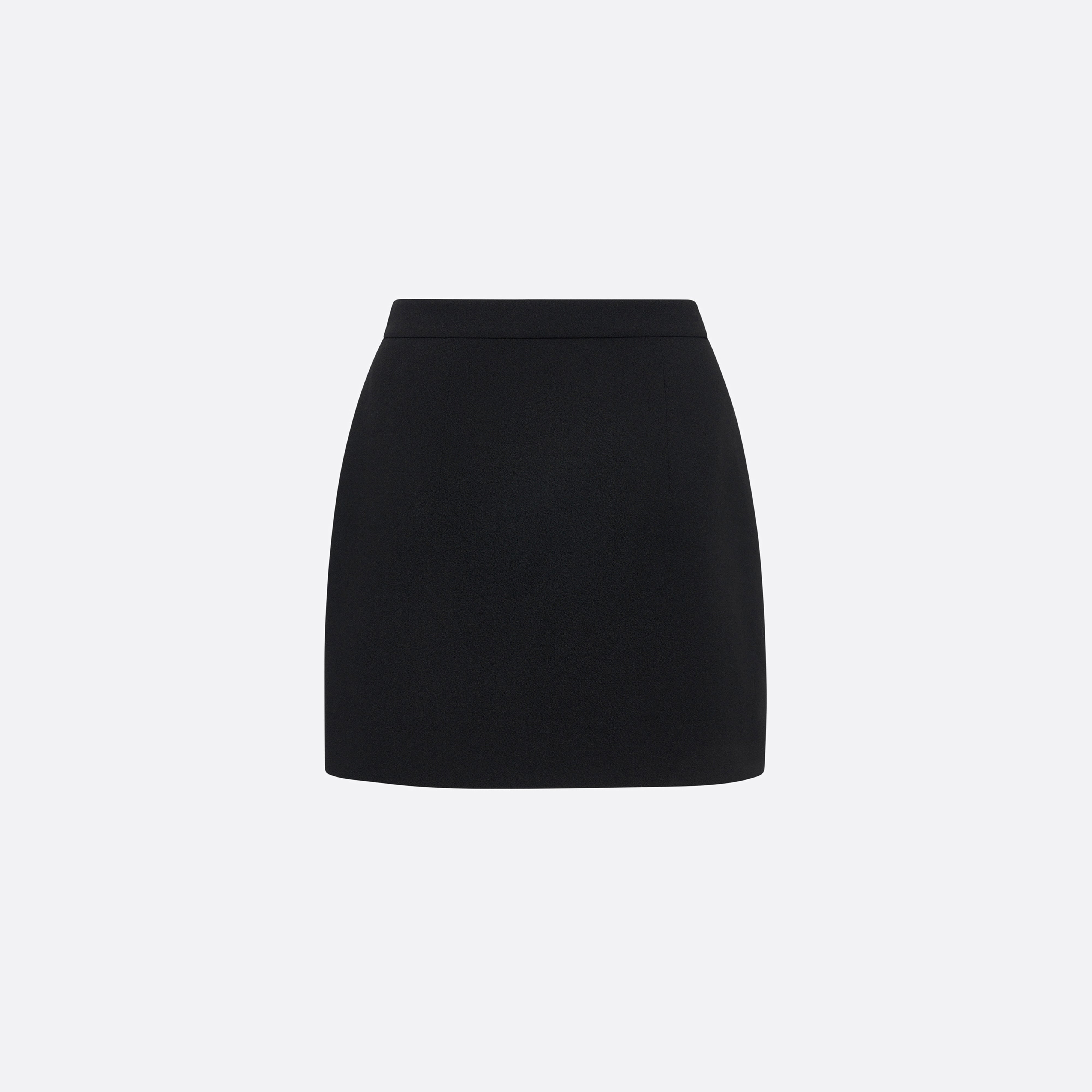 Alessandra Rich jupe mini noire laine crêpe taille haute