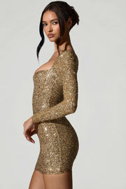 Oh Polly 11305 Sephina mini robe sequins or