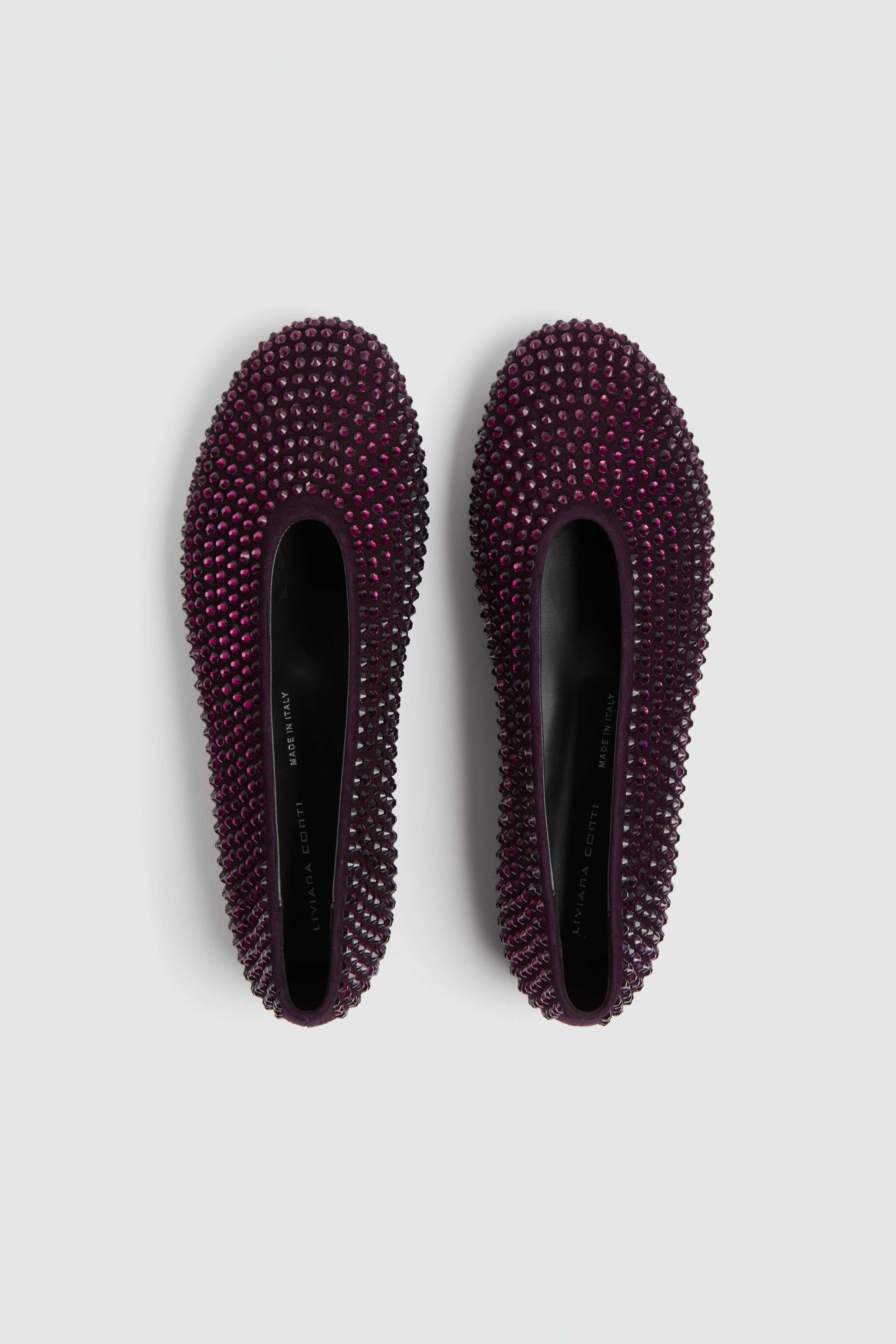 Liviana Conti Adele ballerines femme mirtillo daim strass