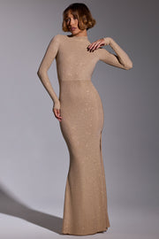 Oh Polly Celestia 8387 robe longue dorée strass