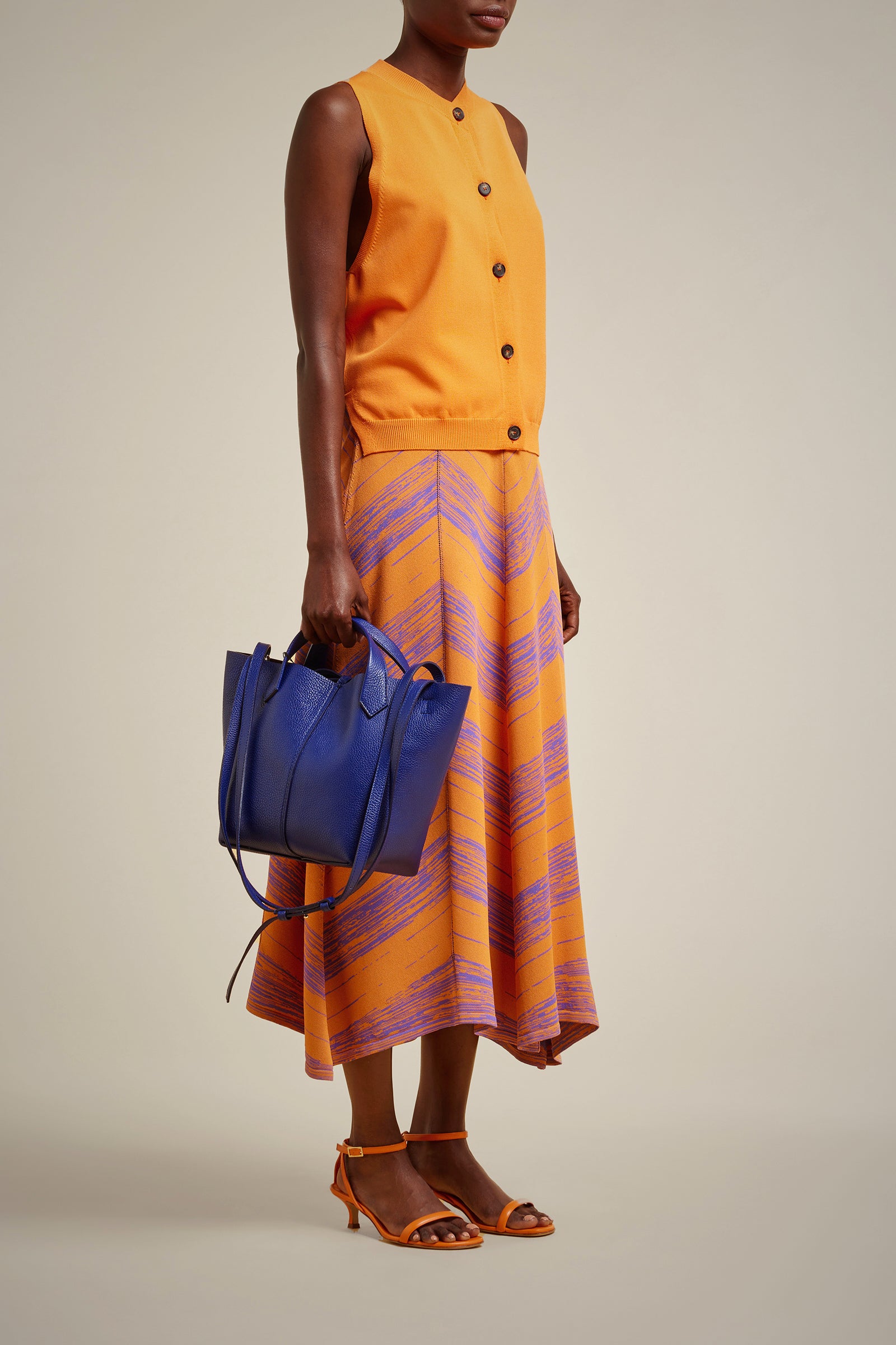 Liviana Conti mini tote cuir bleu Marea bandoulière