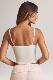 Oh Polly Lai caraco col carré blanc en modal stretch
