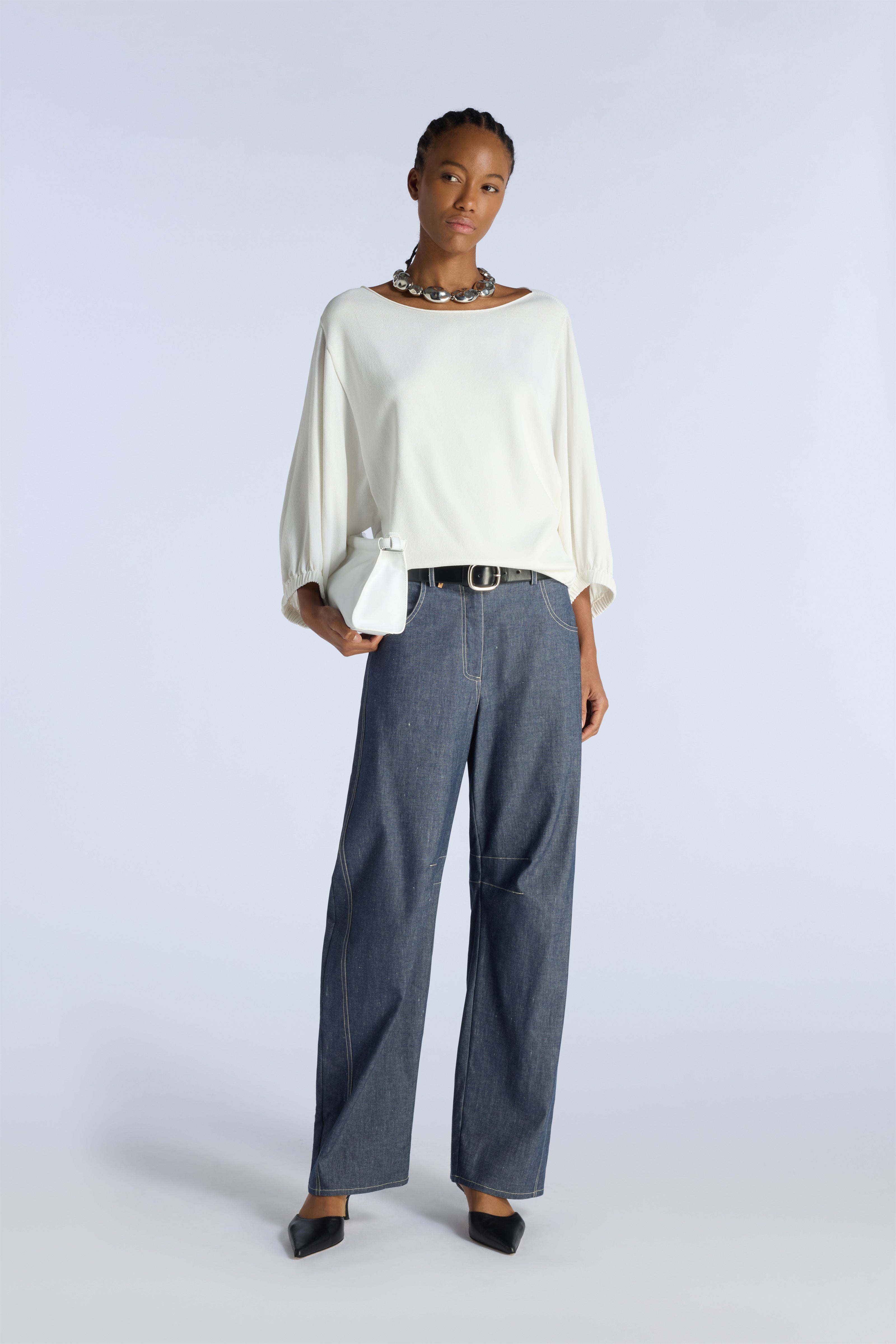 Liviana Conti Leon pantalon balloon blue denim chambray