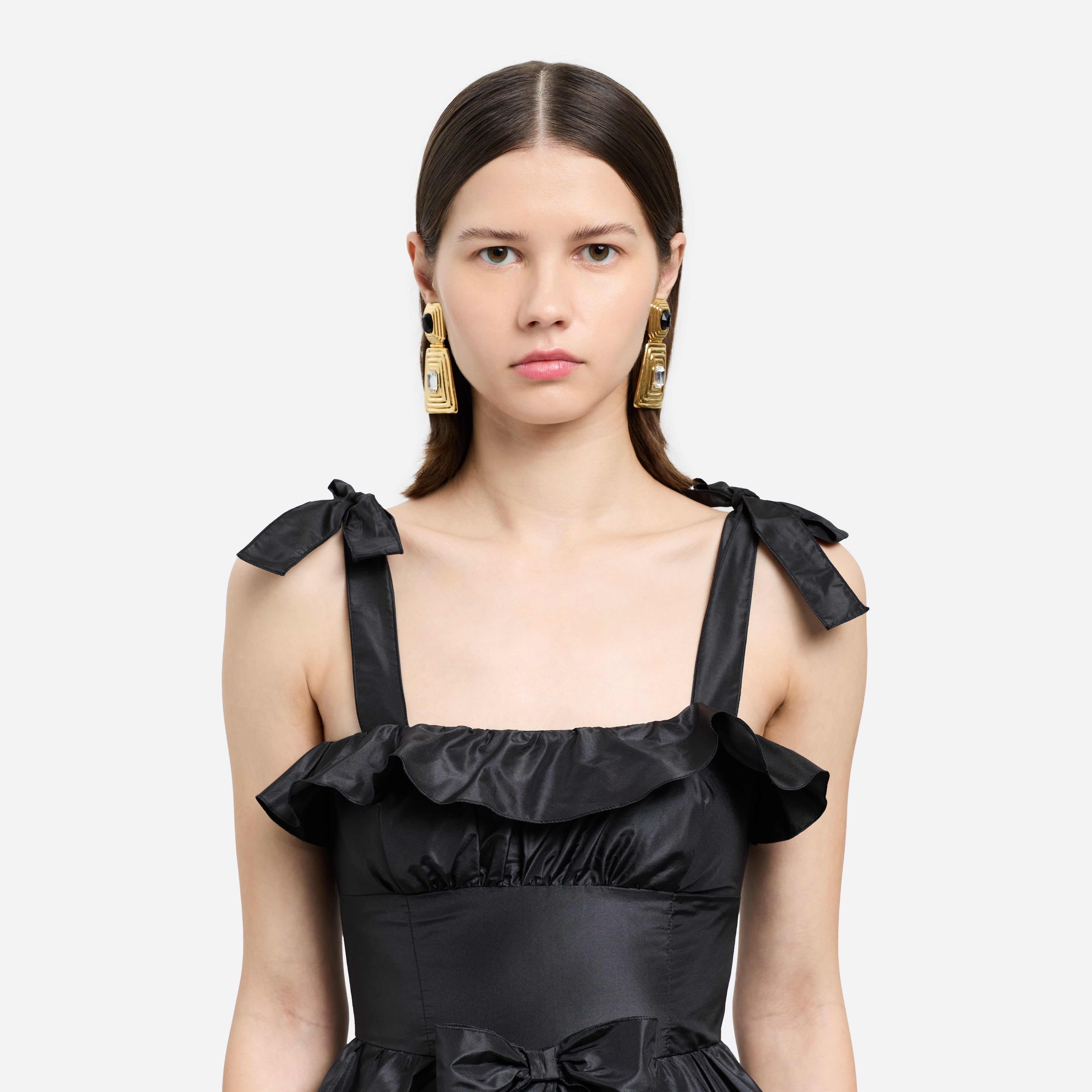 Alessandra Rich Jewellery boucles d'oreilles métal cristal noir doré
