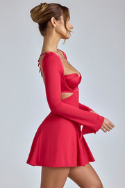 Oh Polly Leotine 8078 mini robe cerise georgette armatures
