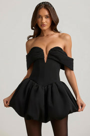 Oh Polly Jessamy robe mini corset noire épaules dénudées