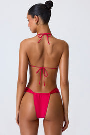 Oh Polly Swim NS0695 haut bikini triangle rose framboise ruched