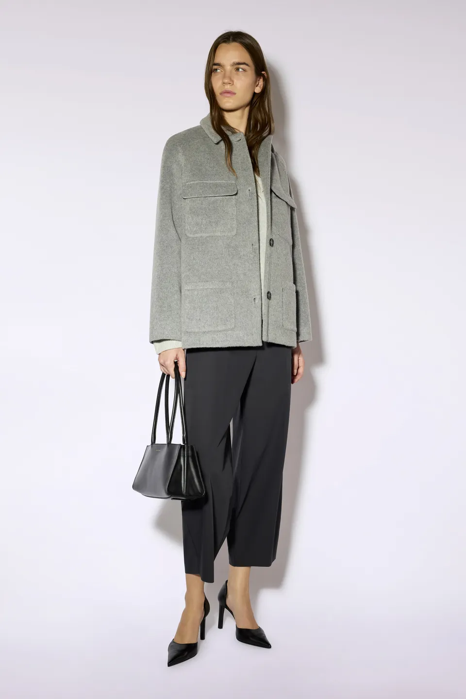 Liviana Conti Gwen veste drap cachemire gris 38-48