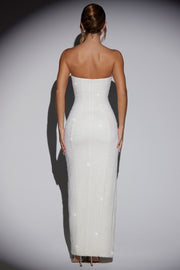 Oh Polly Embellished La Rochette 6750 robe maxi blanc neige