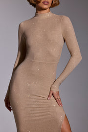 Oh Polly Celestia 8387 robe longue dorée strass