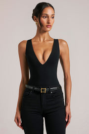 Oh Polly Bodysuits 16059 Body Noir Décolleté Modal