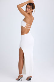 Oh Polly Kaikoa robe bustier maxi blanche à découpes