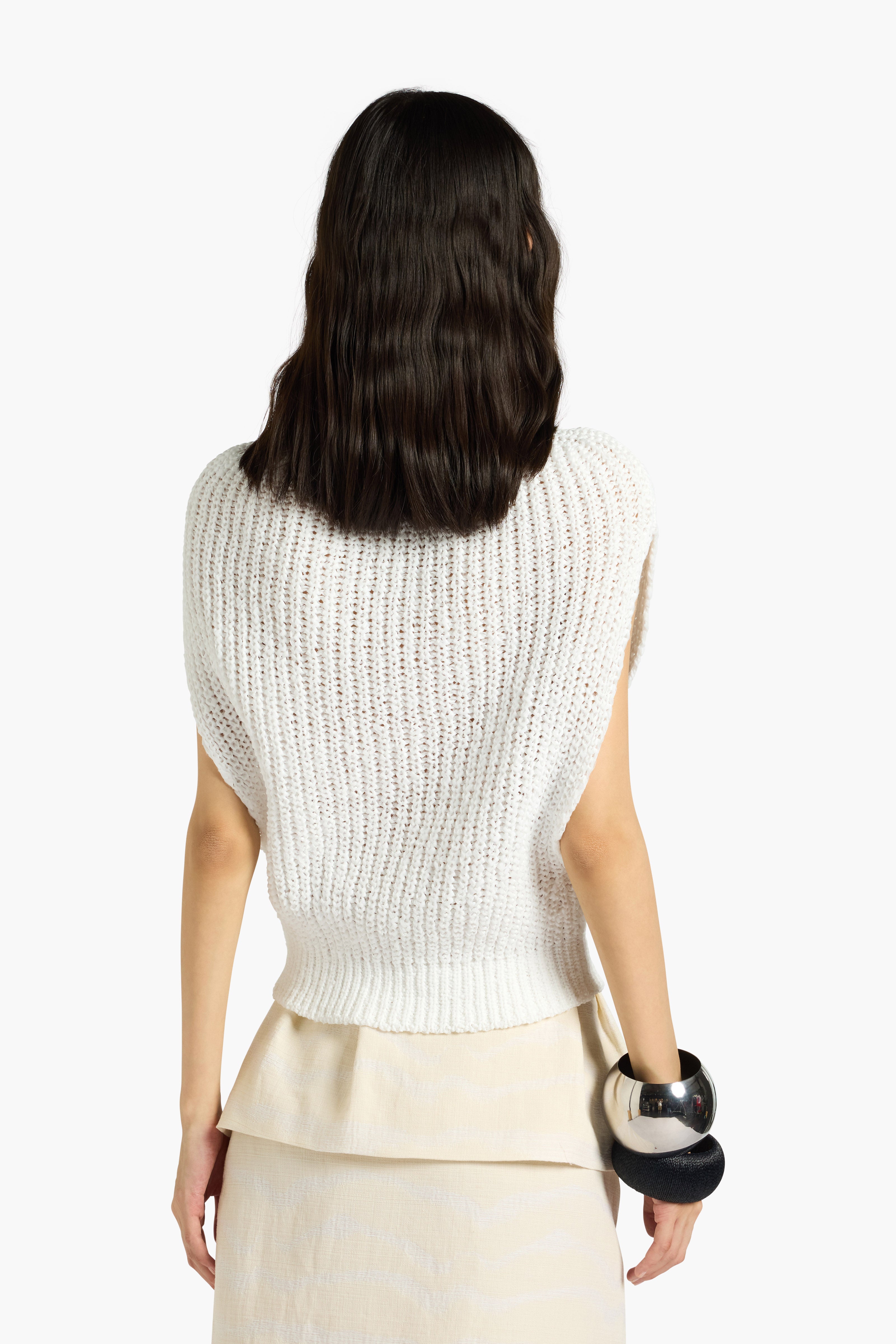Liviana Conti Fedra top blanc col bateau