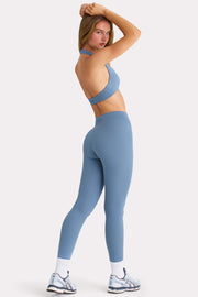Bo+Tee Soft Active Legging Long Marine Taille Croisée