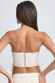 Oh Polly Dalani top corset bandeau écru à lacets