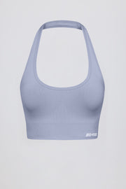 Oh Polly Define Luxe Halterneck brassière sport bleu gris maintien modéré