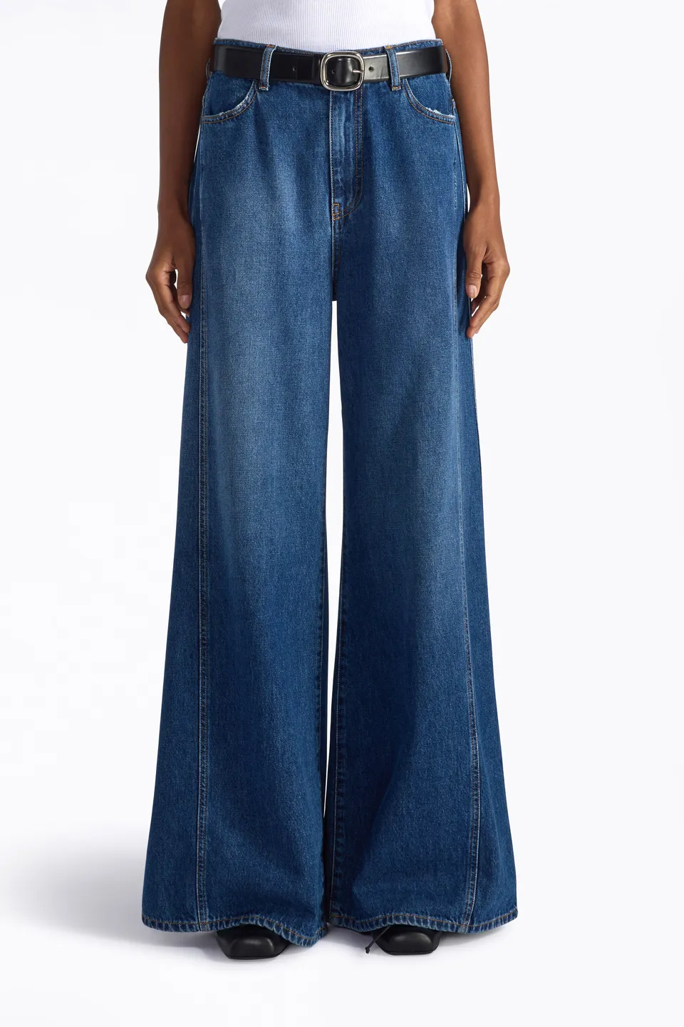 Liviana Conti Oliver jean large denim clair coton