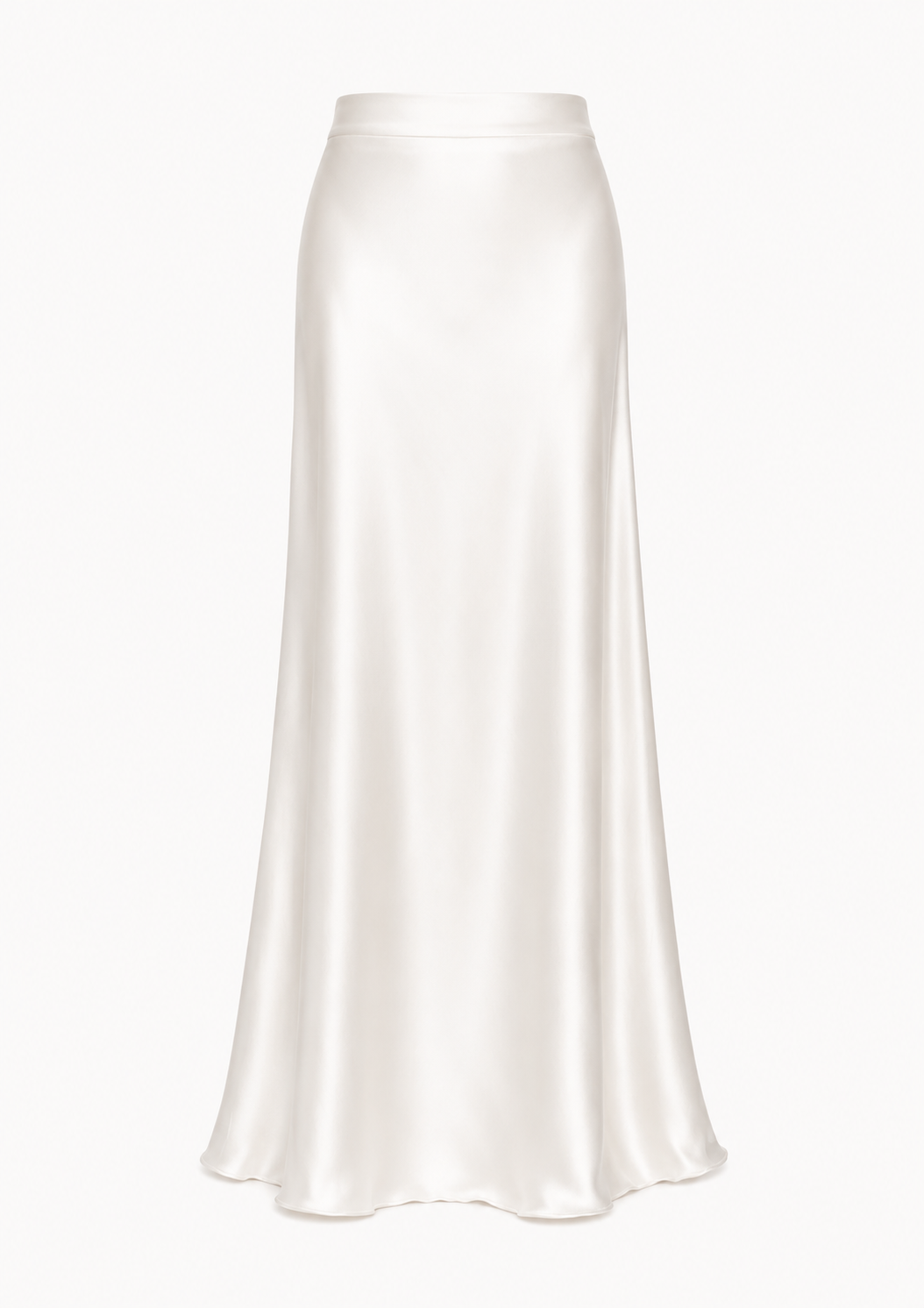 The Ethiquette Elena jupe satin de soie blanche taille S