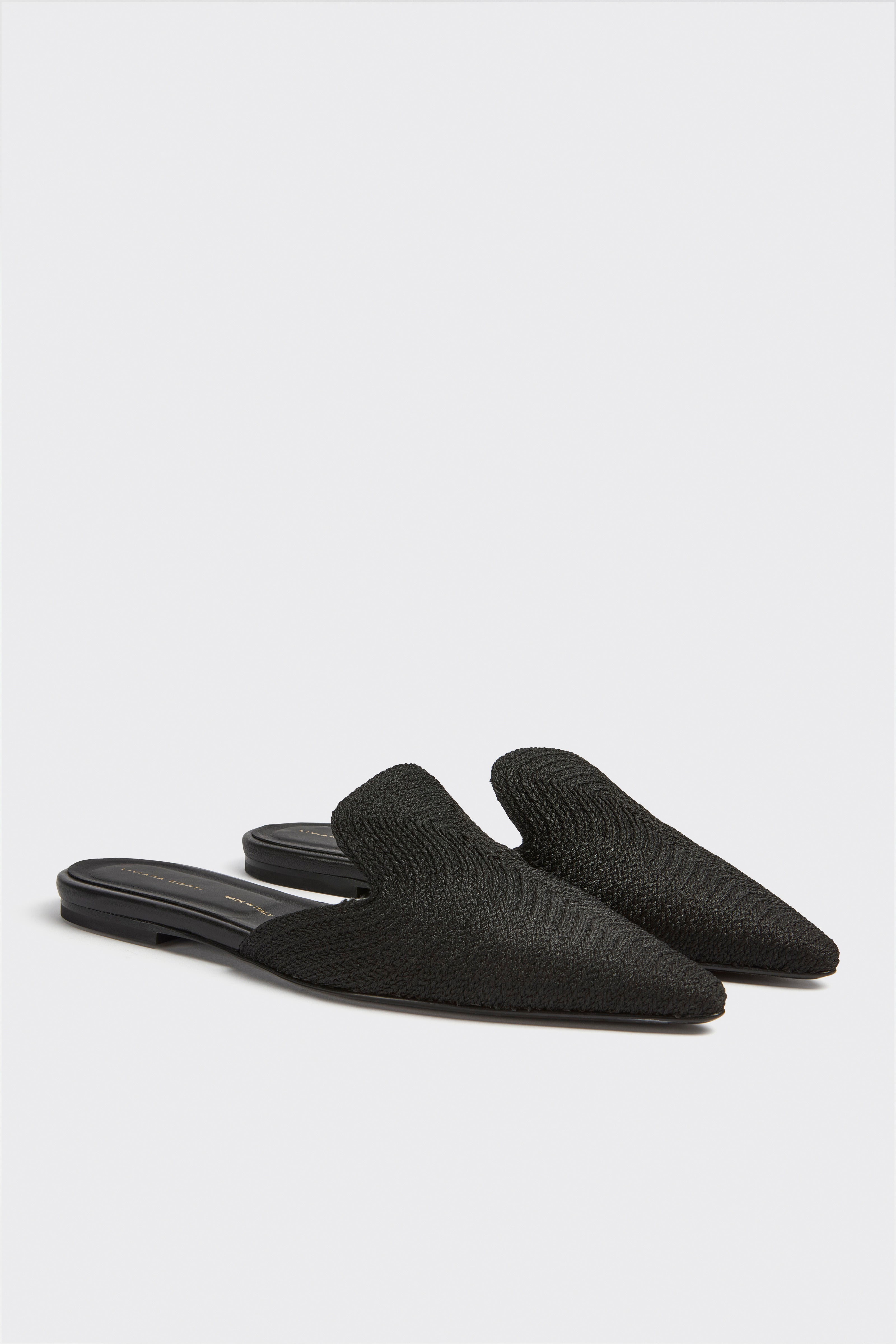 Liviana Conti Yasmine mules noires crochet pointues