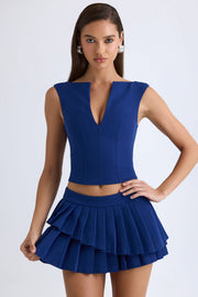 Oh Polly Nada mini jupe plissée bleu marine taille basse