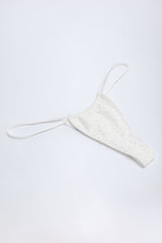 Oh Polly Swim bas bikini blanc broderie à lacets