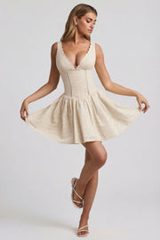 Oh Polly Sabina 12985 robe mini ivoire broderie coton
