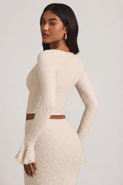 Oh Polly Tops Dagny top dentelle ivoire volants