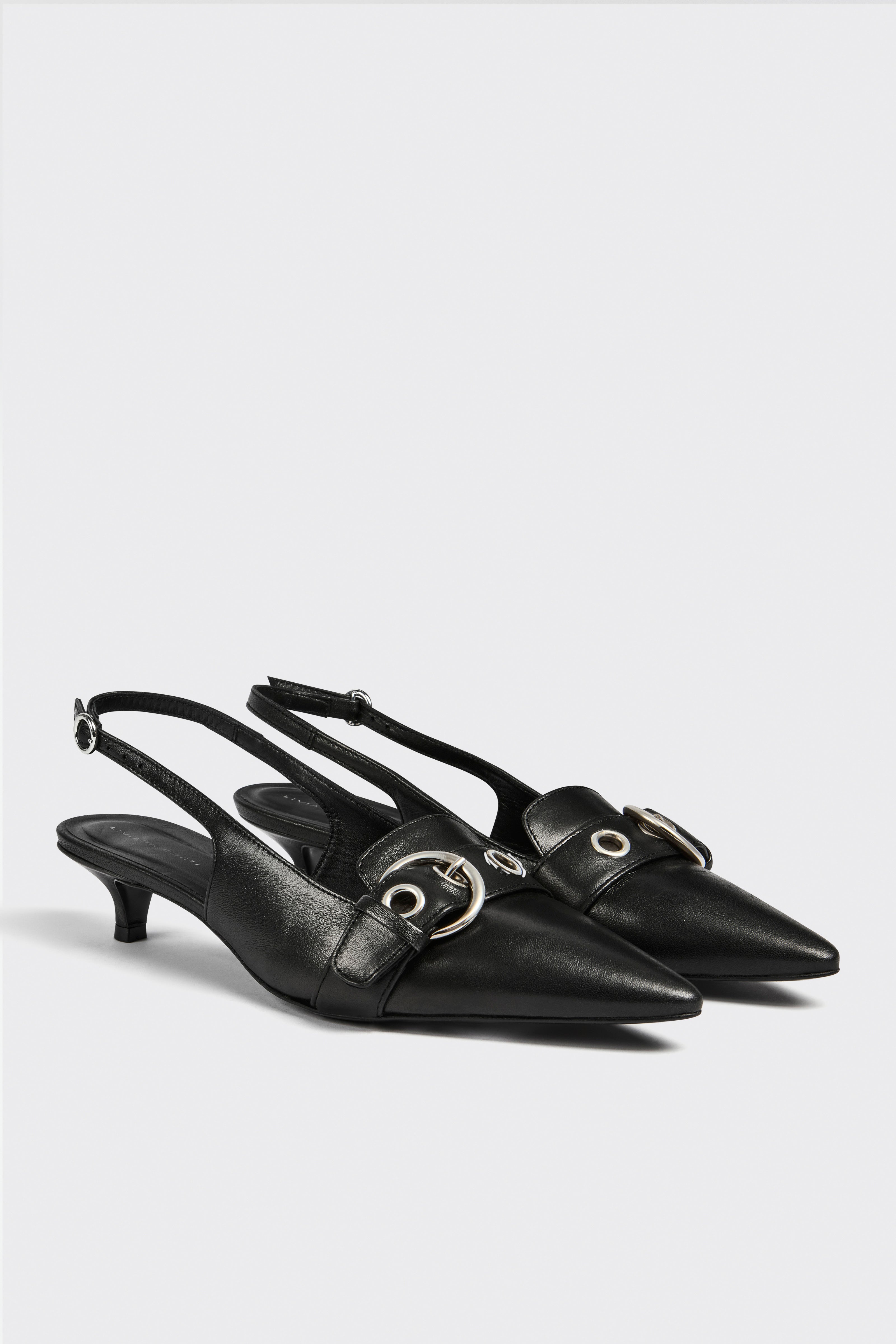 Liviana Conti Jude Slingback Nappa Noir Pointe Boucle 40 mm