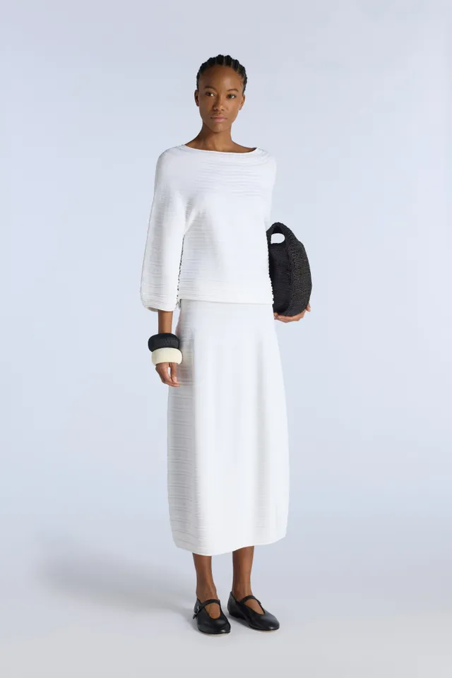 Liviana Conti Dedra jupe midi blanche viscose
