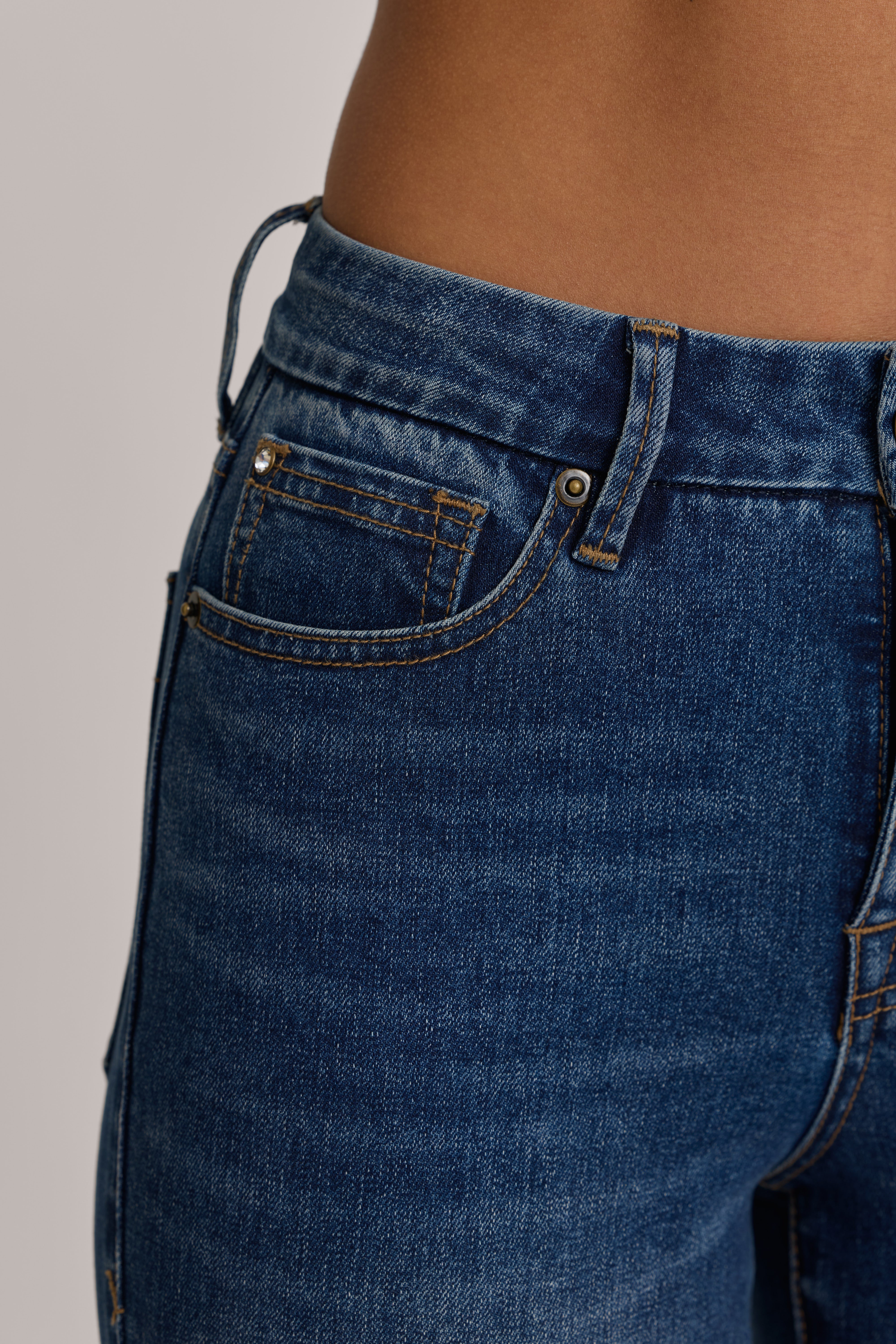 Oh Polly Trousers Kennie High-Rise Cropped Skinny jean délavé