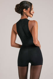 Oh Polly Combinaison Short Col Monté Noir Modal