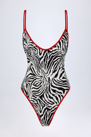 Oh Polly Ostend Maillot 1 Pièce Zèbre Dos Croisé