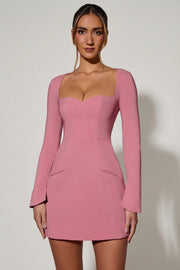 Oh Polly Dresses Corinne 13451 mini robe rose poudré trapèze