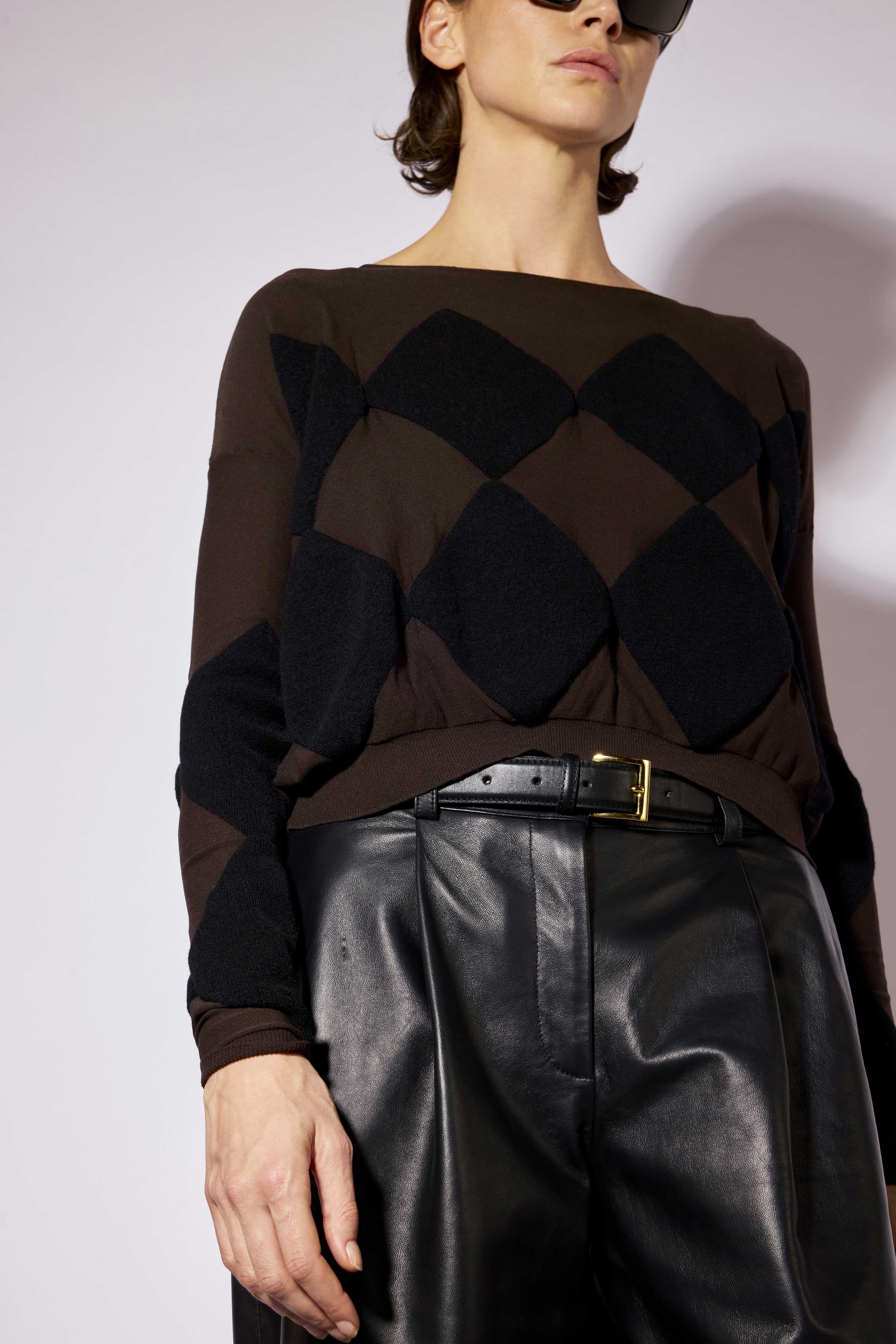 Liviana Conti Maglieria Maglia Hedy pull noir losanges